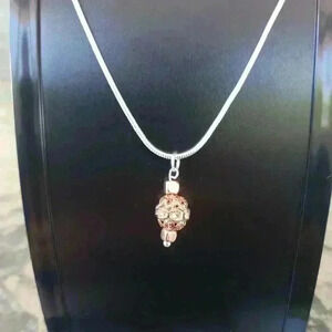 Sterling Silver Necklace with Rhinestone Charm